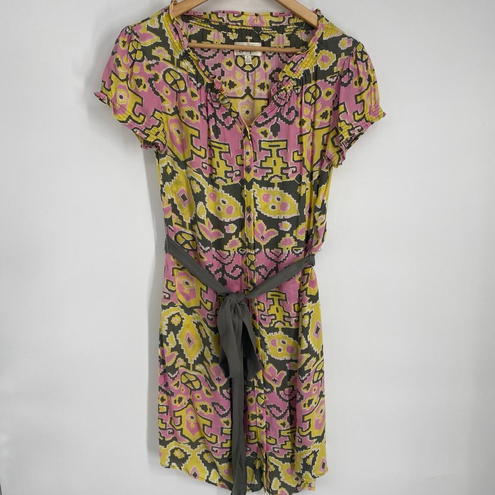 Anthropologie Porridge Sprightly Belted Shirtdress Women’s 0 Bohemian Peasant